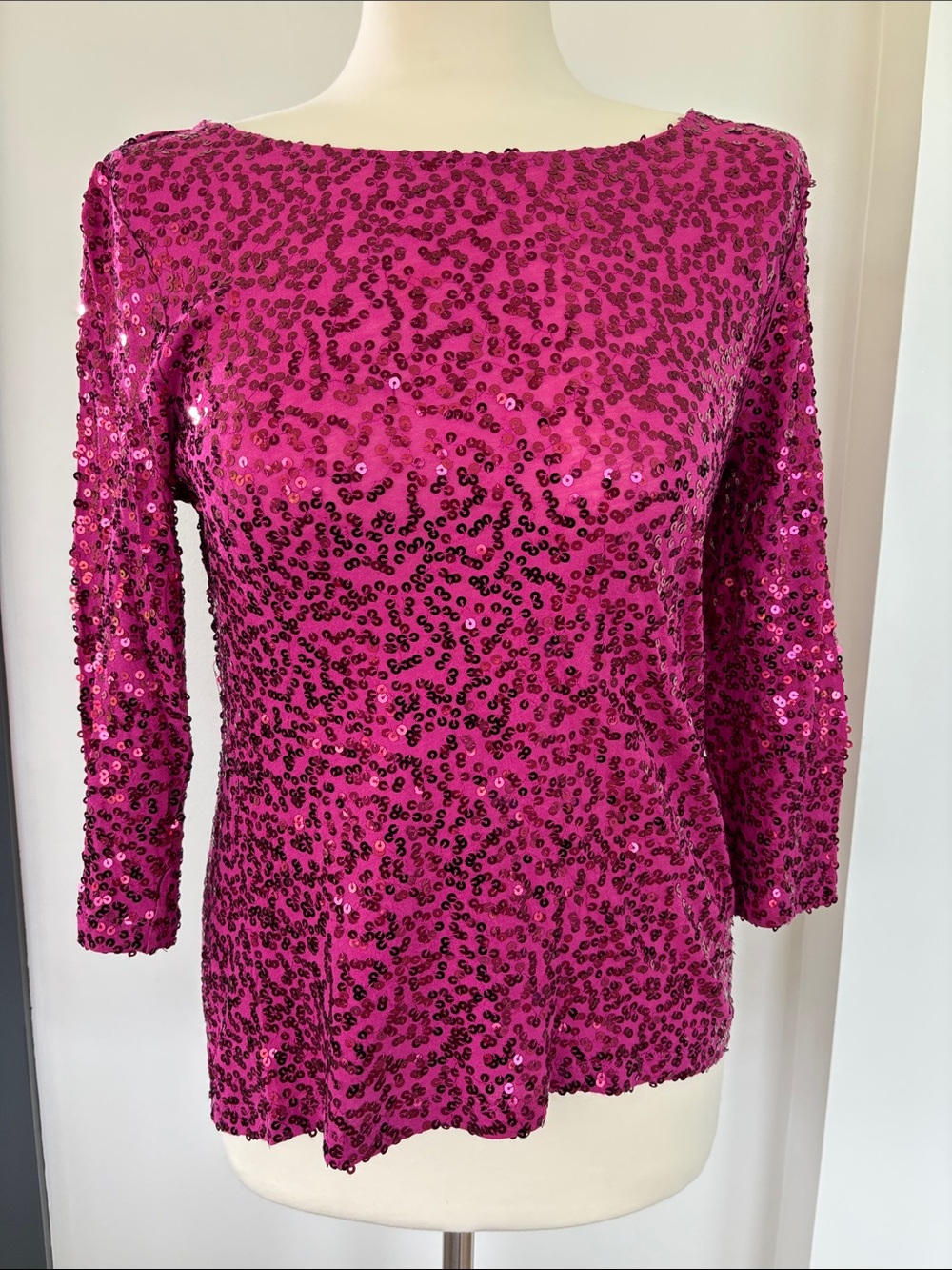 Vintage Calvin Klein Magenta sequined blouse